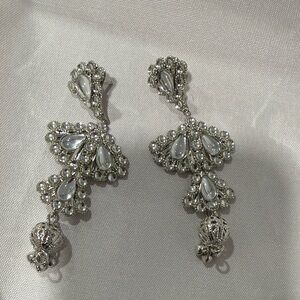 Elegant Silver and White Dangle Earrings